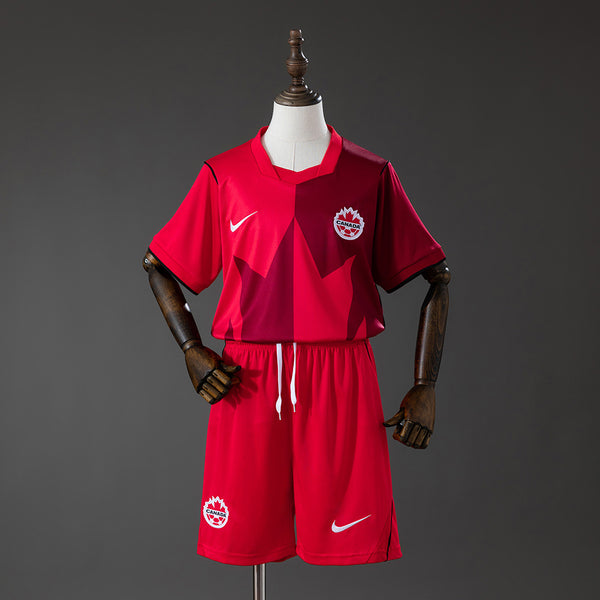 Kids Canada Home Jersey 2026 World Cup Football Kit Soccer Shirt