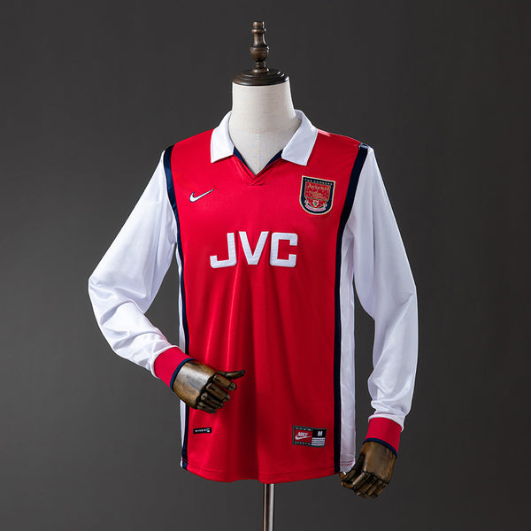 Arsenal Jersey 1998-99 Home Retro Football Kit Long Sleeves