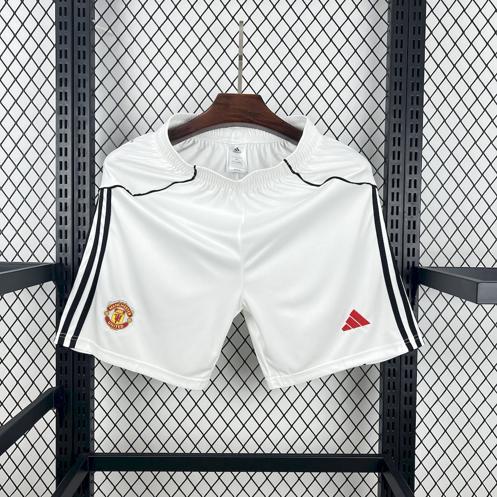 Man United Shorts 25/26 Home White Football Kit Soccer Shorts