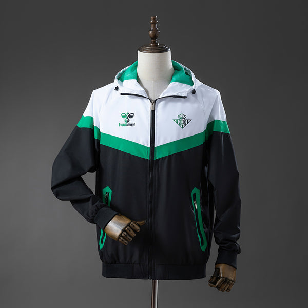 Real Betis Windbreaker 2025/26 Black White Football Kit